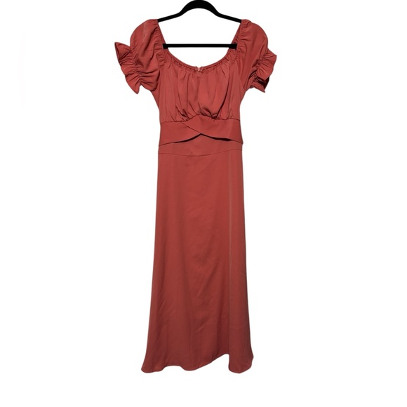 Dresses & Skirts - Western Cowgirl Festival‎ Cottage Peasant Midi Dress Size Medium Pink Sweetheart